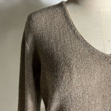 Load image into Gallery viewer, VINTAGE Baby Alpaca Fine Knit V-Neck Brown Sweater Made In Peru Small