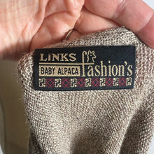 Load image into Gallery viewer, VINTAGE Baby Alpaca Fine Knit V-Neck Brown Sweater Made In Peru Small