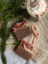 Load image into Gallery viewer, Peppermint Hot Cocoa Holiday Handcrafted Palm Oil Free Soap