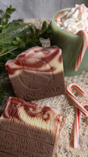 Load image into Gallery viewer, Peppermint Hot Cocoa Holiday Handcrafted Palm Oil Free Soap