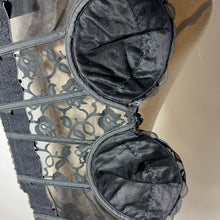Load image into Gallery viewer, Lacey Valmont Black Lace Bustier Size 36C