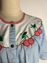 Load image into Gallery viewer, Cheri Cherry Collar Day Dress/Nightgown Large

