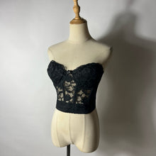 Load image into Gallery viewer, Lacey Valmont Black Lace Bustier Size 36C
