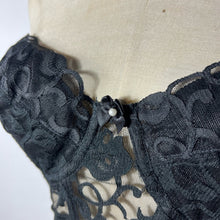 Load image into Gallery viewer, Lacey Valmont Black Lace Bustier Size 36C
