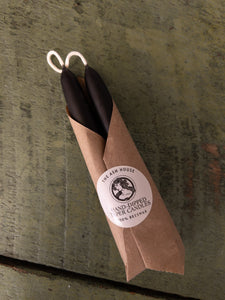 Black Beeswax Taper Chime Altar Candles 4”