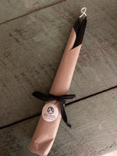 Load image into Gallery viewer, Black Beeswax Taper Candles 12”
