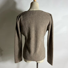 Load image into Gallery viewer, VINTAGE Baby Alpaca Fine Knit V-Neck Brown Sweater Made In Peru Small
