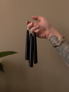 Black Beeswax Taper Chime Altar Candles 4”
