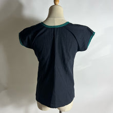 Load image into Gallery viewer, TRADITIONAL Mexican Embroidered Cotton Top Black small
