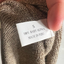 Load image into Gallery viewer, VINTAGE Baby Alpaca Fine Knit V-Neck Brown Sweater Made In Peru Small
