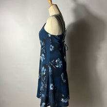 Load image into Gallery viewer, Delia Indigo Floral Cross Back Dress Medium
