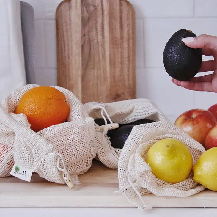 Organic Cotton Mesh Produce Bags 3 Pack